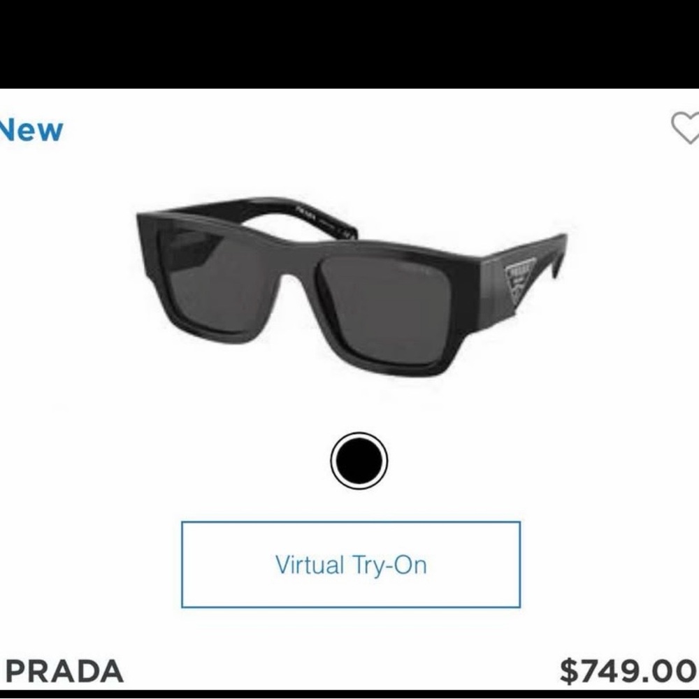 Prada Oversized Black Rectangular Sunglasses - image 1